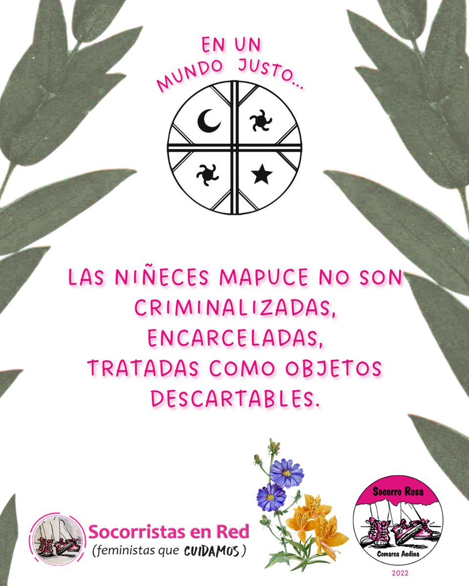 socorrocomarcaa's tweet photo. 🌈EN UN MUNDO JUSTO LAS NIÑECES MAPUCE NO SON REPRIMIDAS
A un mes de la
represión de la comunidad #Mapuce Lafken Winkul Mapu y del encarcelamiento de siete mujeres, sus niñes y bebés:
Deseamos y hacemos,
nos invitamos a hacer, mundos justos para todas las infancias. https://t.co/m0HYClzAeB