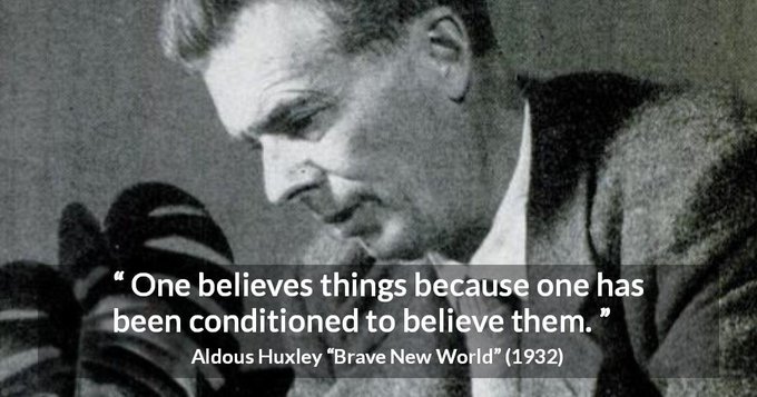 Aldous Leonard Huxley (July 26, 1894 – November 22, 1963) was an English-born writer, whose masterpiece novel, Brave New World, depicted a future in which universal happiness is only achieved by thoroughly dehumanizing humanity.