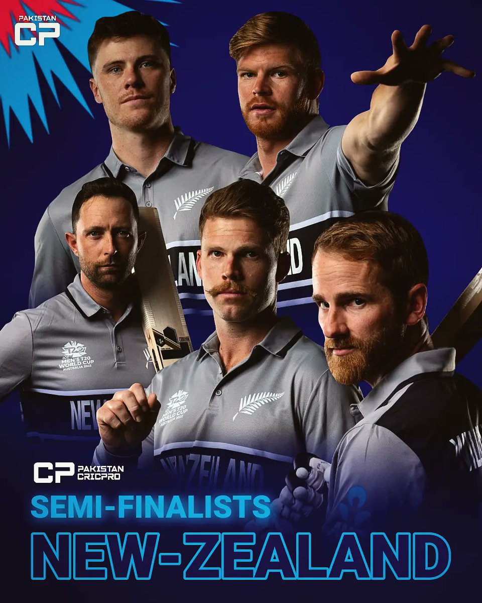 PakistanCricpro's tweet photo. New-Zealand becomes the 1st team to officially qualify for the semi-final 🎉

#NewZealand #Blackcaps #T20WorldCup https://t.co/rJH3PBwZOg