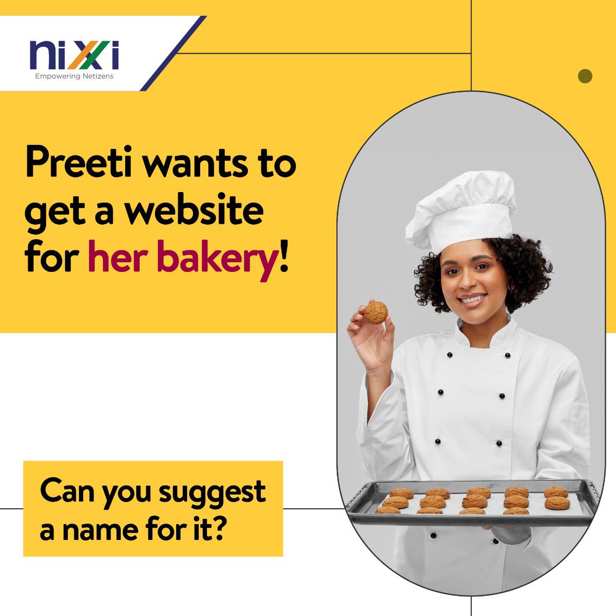 inregistry's tweet photo. Suggest the best domain name for my bakery business and help me reach my desired audience. 

#dotINdomain #NIXI https://t.co/BRBUEZRMYr