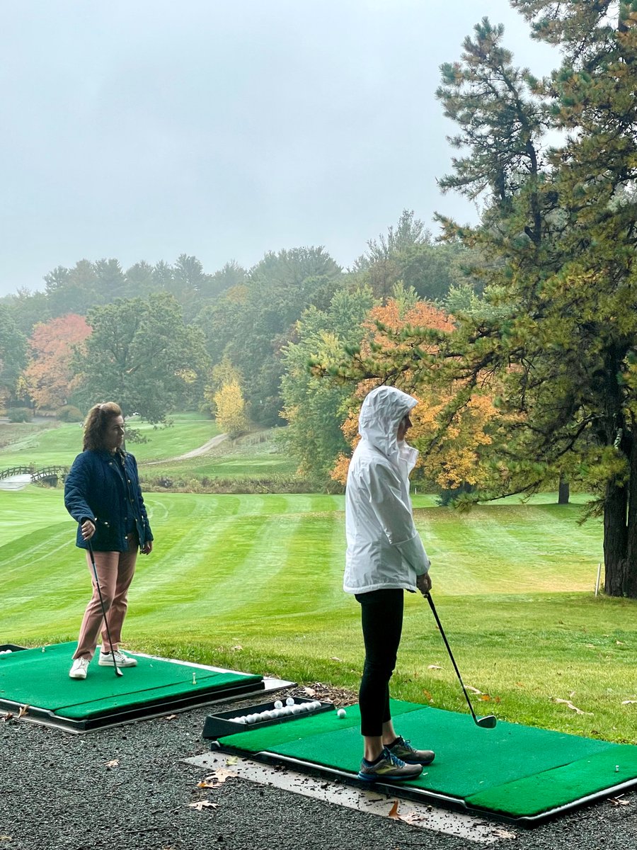 BostonWpf's tweet photo. Happy Friday and what a beautiful day it is! We were not so lucky for our inaugural golf clinic held on October 14th at @Nehoiden at @Wellesley. But @BostonWpf   are a resilient bunch, and we golfed anyway!!! https://t.co/nMxiY2Bwrn