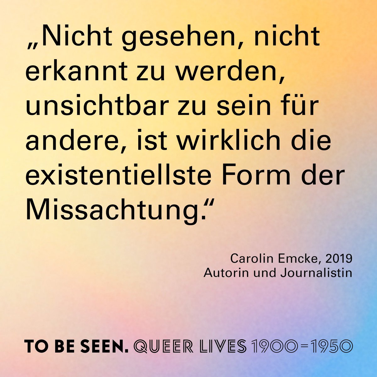 TO BE SEEN. #QueerLives | nsdoku.de/tobeseen