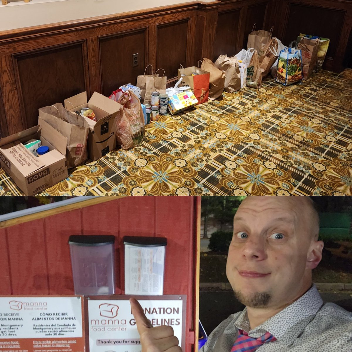 PMIMontCo's tweet photo. Special thanks to all of our members who made donations for our Thanksgiving Food Drive supporting @MannaFoodCenter on Wednesday night. Two car loads of deliveries after our meeting concluded made a great difference for several MontCo families! https://t.co/5zt3KhgDzH