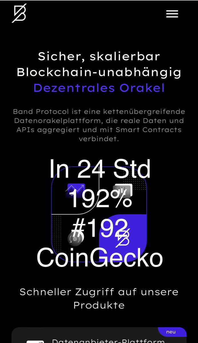 #BandProtocol in 24 Std über 192% MarketCap 130 Millionen. Nur Hype oder Steckt da was hinter. #band #crypto #cryptocurrency #moon #blockchain #smallcap