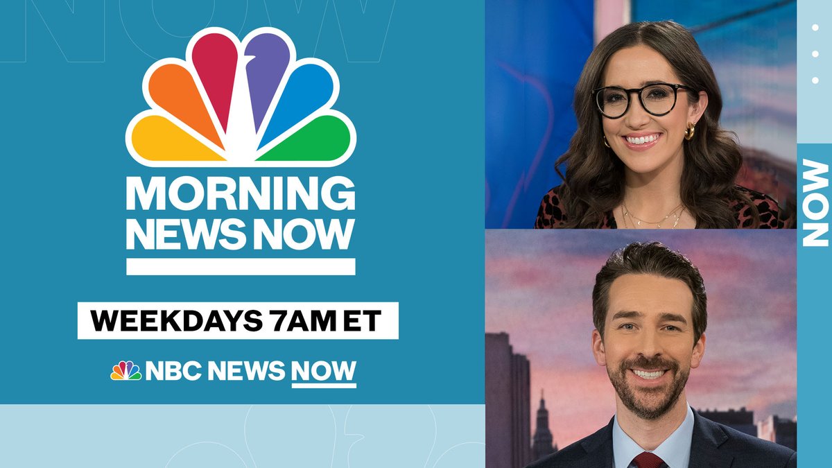 NBCNewsNow's tweet photo. If you're looking for a morning show with the latest news and headlines, check out #MorningNewsNOW on @NBCNewsNow.
 
Watch free at https://t.co/U4UZMHnF1d or wherever you stream live including Roku, YouTube, Peacock and Hulu. https://t.co/LDGm8z4evM