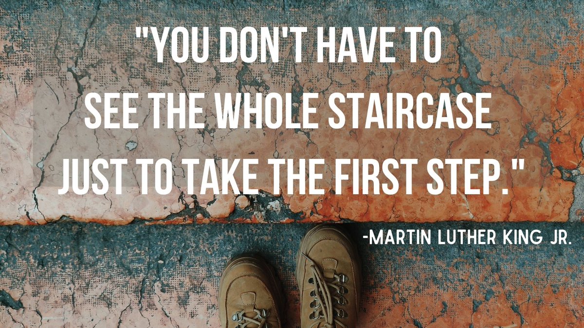 KimberlyBaer14's tweet photo. "You don't have to see the whole staircase just to take the first step."

#WritingCommunity #writing #inspiration #motivation #quotes https://t.co/4zbFeenjUE