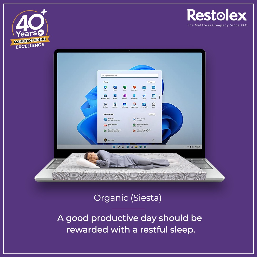 Restolex_'s tweet photo. Sleep and quality job performance go hand in hand. Additionally, sleep enhances mental clarity, mood, and cognitive performance. When you get the right amount and kind of sleep, you wake up feeling rejuvenated and energized. 
 #Mattress #Kerala #Bengaluru #Hyderabad #Restolex https://t.co/NB4oJS7lHh