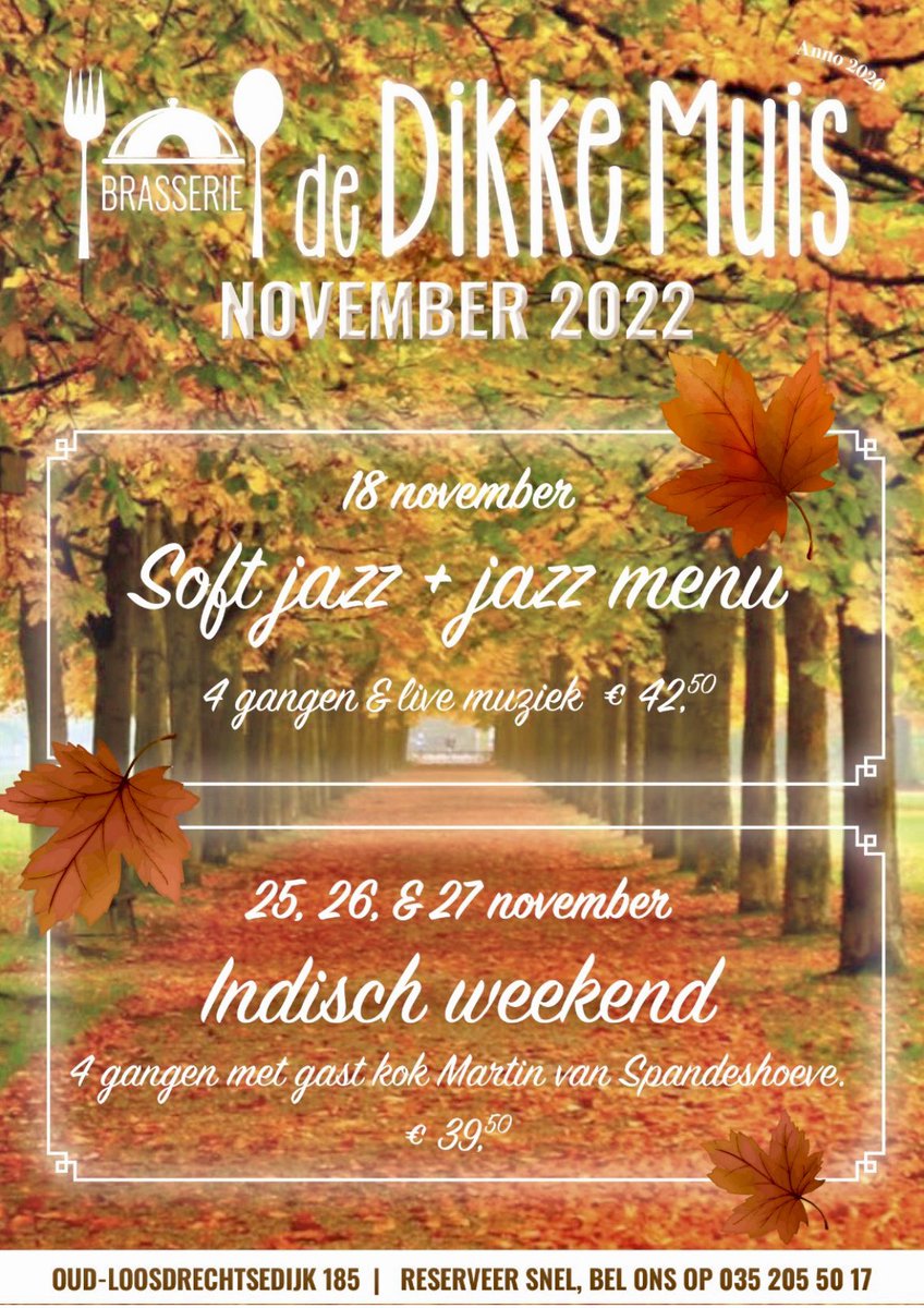 Voor in den agenda #jazz #Loosdrecht #Indisch #eten