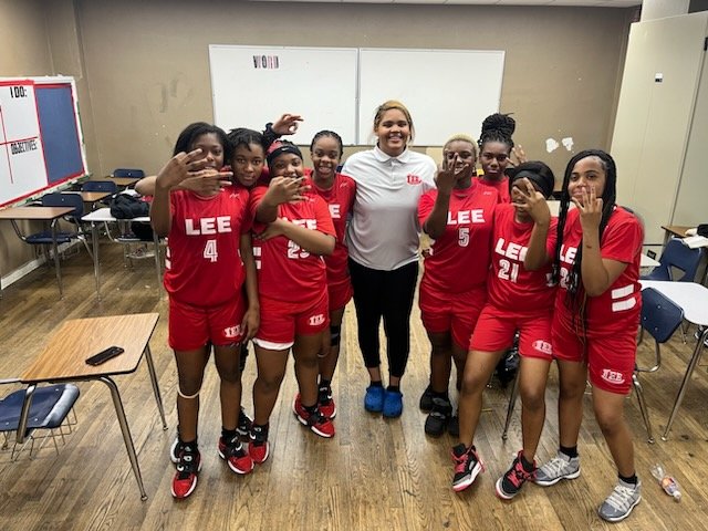 LeeLadyGenerals's tweet photo. First jv game, first dubb! Congrats ladies! Great job Coach! #JVgirls🏀 #LeeU ❤🤍❤🤍 https://t.co/hgKS4ukYUd