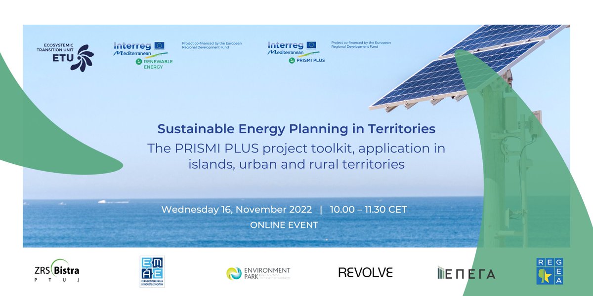 #SavetheDate

Discover the <a href="/PrismiProject/">PRISMI PLUS Project</a> toolkit &amp; its application in rural and #island areas. The toolkit is a powerful way tool for assessing #RenewableEnergy sources available &amp; improve the planning🌱

🗓️16 NOV
🕘10h00 CET

Registration &amp; more info👇🔗etuinitiative.eu/events/sustain…