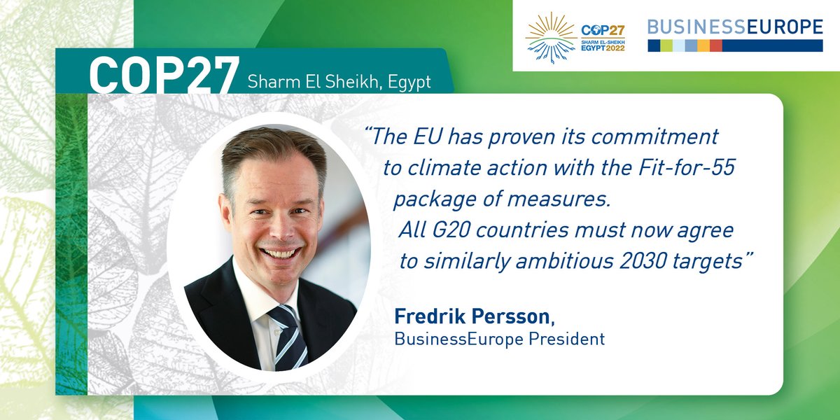 #COP27: negotiators must converge on high climate ambition

👉See the main expectations of the European business community: bit.ly/3zFkcyQ