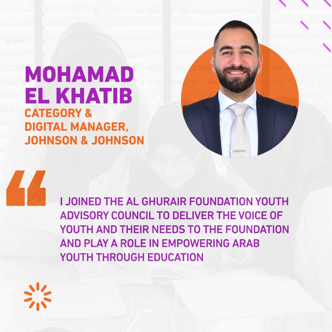 AGFforE's tweet photo. Since the conception of the Al Ghurair Foundation Youth Advisory Council, remarkable Emirati & Arab youth have been on a mission to support the Sustainable Development of the UAE & Arab region. Here's what our young member Mohamad El Khatib says about joining the council.
#AGFE https://t.co/FLVNpSgBmd