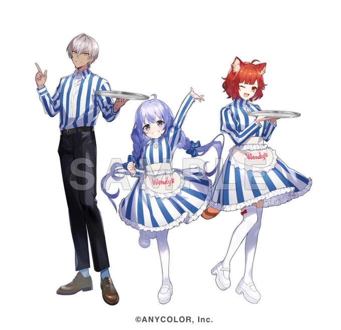【告知】『#にじさんじ×ウェンディーズ・ファーストキッチンコラボ』にて、制服を着た6名の立ち絵を描かせていただきました。12/7まで開催中です!にじウェンディーズ 