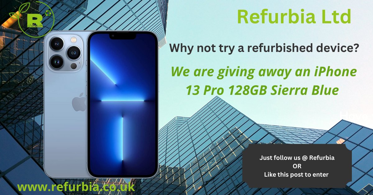 #Sustainability #Ewaste  #secondlife
Is your company still buying new mobiles?
Have you considered purchasing second-life devices? 
-Looks and performs like new
-Reduces carbon footprint
-Saves money
Just follow us, Refurbia or like this post to enter…
Winner announced 18/11