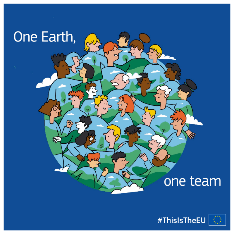 EU_Commission's tweet photo. At #COP27, we will call on all Parties to take urgent action to bring down greenhouse gas emissions and comply with the Paris Agreement.

Climate change won’t wait a single day for us.