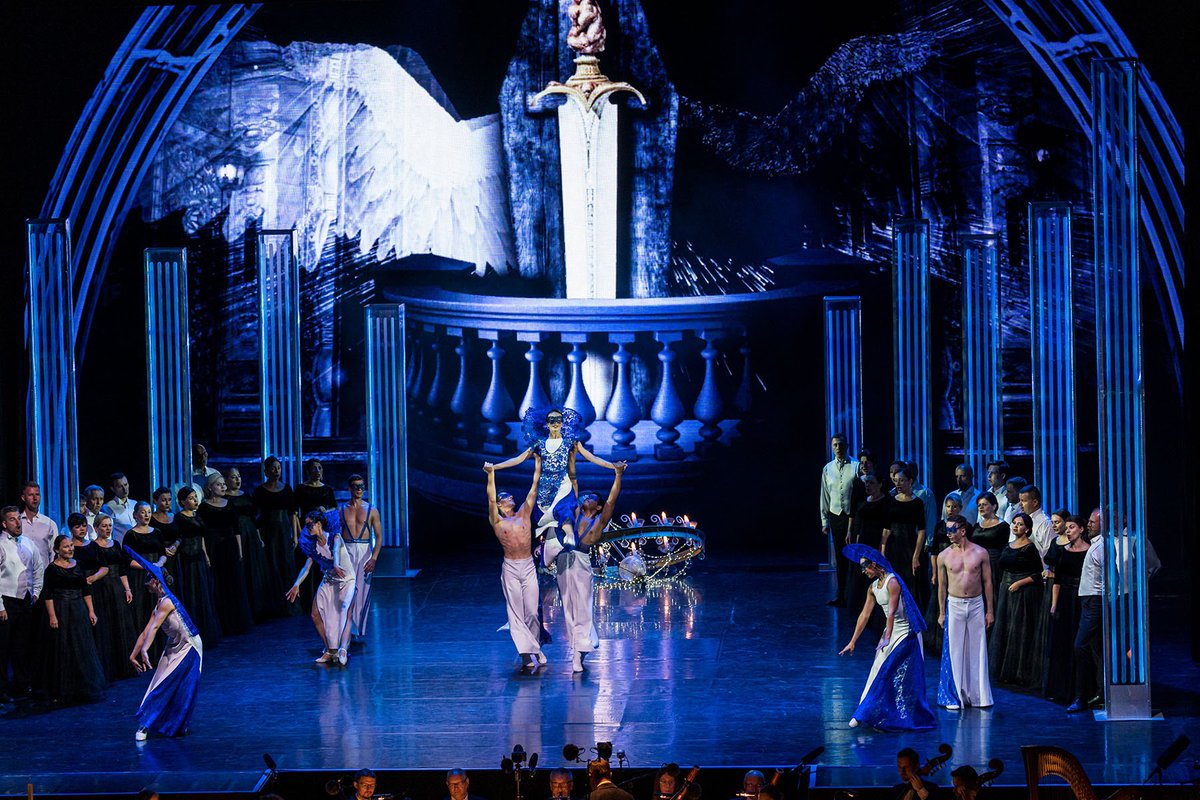 Robelighting's tweet photo. For the 2022 Saaremaa Opera Festival staged in a tented arena beside the Kuressaare Castle in Estonia, LD Dominik Ksol created a production lighting design with @Robelighting #BMFL, #MMX, #LEDWash800 &amp; #ParFect SW luminaires supplied by Andres Sarv and Tõnis Järs from E&amp;T. https://t.co/YQ8aU8iNsh