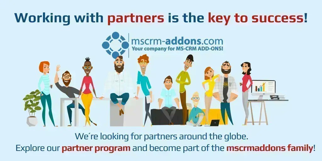 mscrmaddons's tweet image. We´re looking for #partners around the globe. Explore our PARTNER PROGRAM and become part of the #mscrmaddons family! 
More information about how to become a #partner and the #benefits we provide, can be found here: buff.ly/3bTCEuq
#Dynamics365 #PowerApps #PowerPlatform