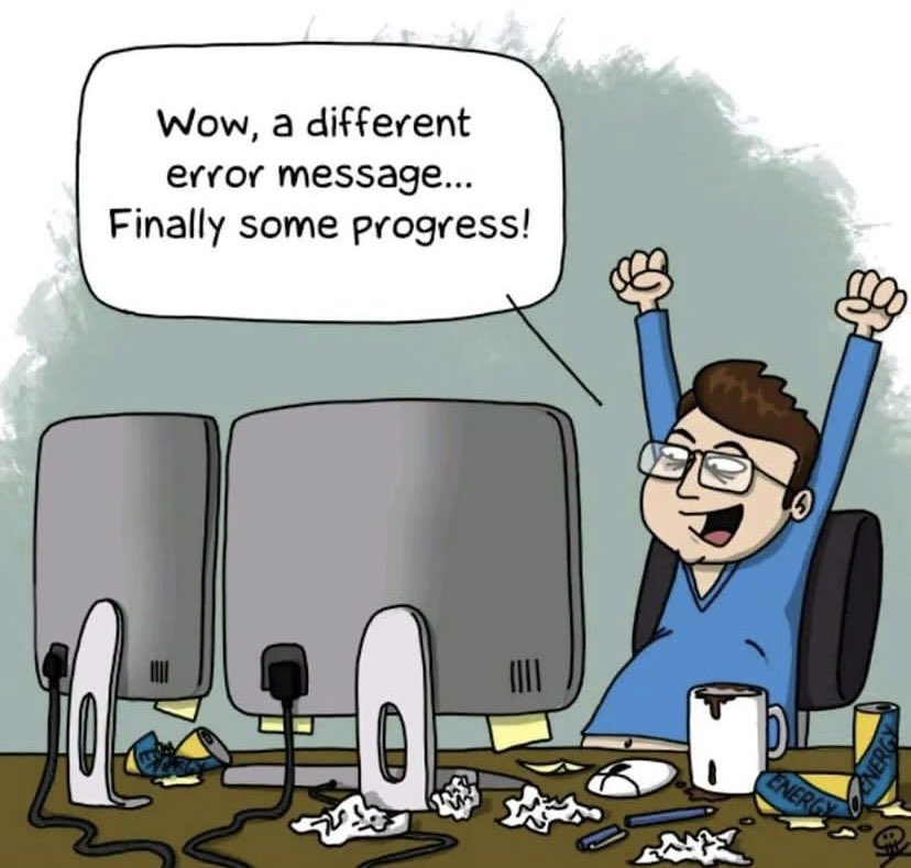 namyakhann's tweet image. Starting the weekend with a new error message… Yayyy!🥲😁