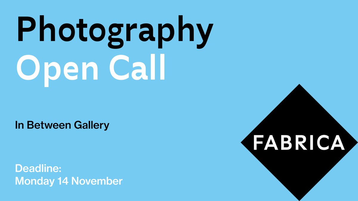 blasttheory's tweet photo. Our friends @FabricaGallery have an exciting new OPEN CALL to artists working in photographic media.

Deadline: 12 noon on Monday 14 November 2022

Find out more: https://t.co/Na096IthqW https://t.co/yODoqysmSM