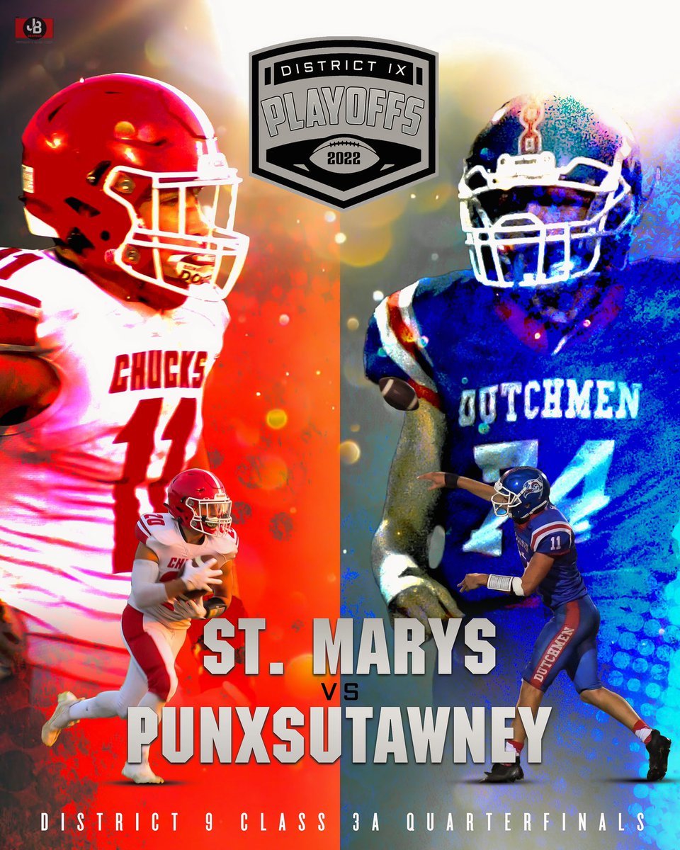 REMATCH!!

2-St. Marys (6-3) and 3-Punxsy (6-4) face off in DuBois tonight in the District 9 Class 3A semifinals!

Winner will advance to play Clearfield (7-3) in the 3A Championship!