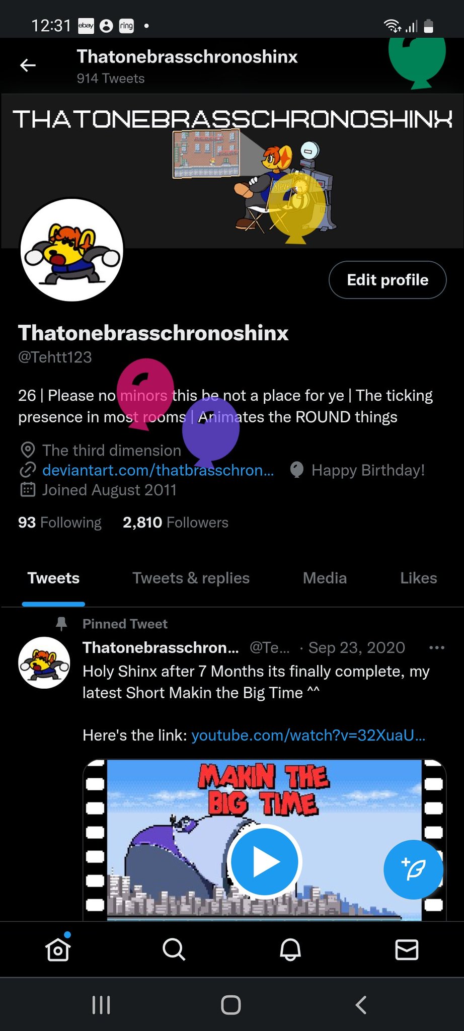 Thatonebrasschronoshinx On Twitter Its My Birthday Woo Rgs1fatble Twitter 
