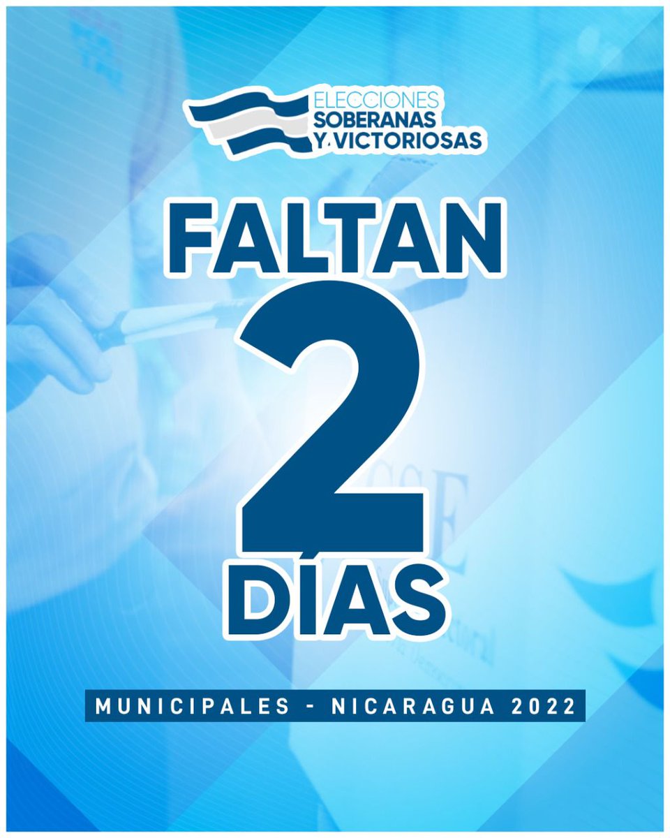 ElCuerv0Nica's tweet photo. 🌤️ Buenos días compas, ya faltan 2 días para las #EleccionesSoberanas2022 🗳️ y estamos con todo el power 💪 listos y recargados para asumir las tareas que nos tocan asumir.

#Nicaragua https://t.co/aOBGPdbmDU