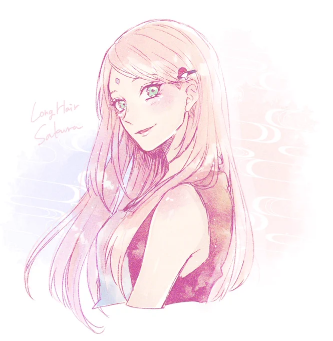 ロングヘアらくがき 