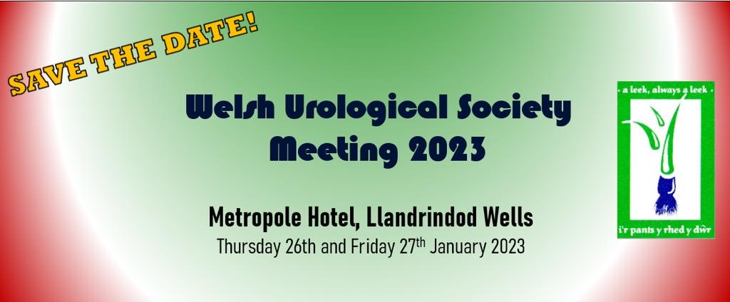 ⁦<a href="/BAUSurology/">BAUS</a>⁩ ⁦<a href="/IBUSurology/">IBUS</a>⁩ ⁦<a href="/BSoT_UK/">BSoT</a>⁩ ⁦<a href="/JELEU_DPG/">JELEU</a>⁩. excited to invite all Urologists to Welsh Urology meeting in Jan. abstracts published in JELEU with prizes to be won as well.