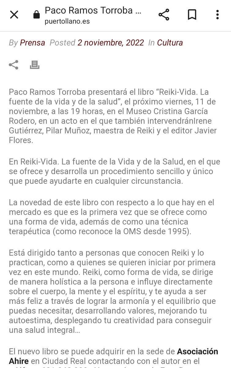 Todo un ayuntamiento (<a href="/aytopuertollano/">PUERTOLLANO</a>) publicitando el #reiki, una pseudoterapia como la copa de un pino. Todo normal. ¿Algún médico en la sala? 
#StopPseudociencias #coNprueba <a href="/sanidadgob/">Ministerio de Sanidad</a> <a href="/SanidadCLM/">Sanidad CLM</a> <a href="/sescamclm/">SESCAM</a> <a href="/gobjccm/">Gobierno de Castilla-La Mancha</a> <a href="/SanidadCR/">Sanidad Ciudad Real</a> <a href="/ColegioMedCReal/">Colegio Médicos CR</a> <a href="/apetp_/">apetp</a> <a href="/StopPseudo/">Stop Pseudociencias</a> <a href="/FerFrias/">Fernando Frias</a>