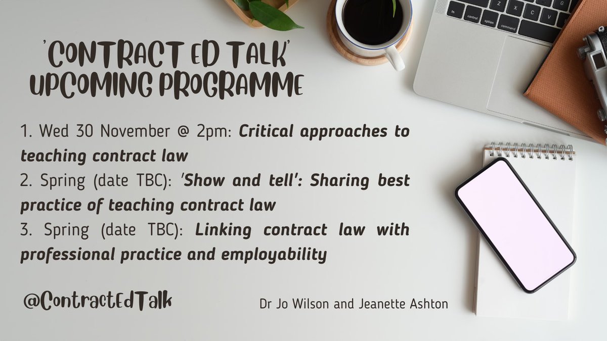 ContractEdTalk's tweet image. After a brilliant launch on Wednesday- thank you so much to all those who joined- we are very excited to announce our upcoming programme of events 🙌🏻 #contractlaw #contractedtalk