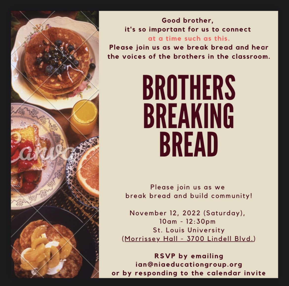 BMESTL's tweet photo. Brothers, let’s break bread: https://t.co/KhwcDPeSNQ