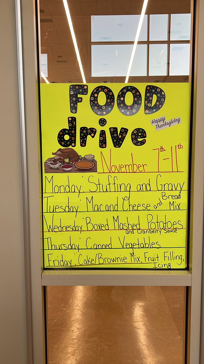 Next week is our food drive!