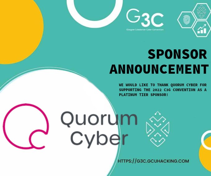 G3CUK's tweet photo. ❗Sponsor Announcement ❗️

@QuorumCyber

We would like the thank Quorum Cyber for their help in making #G3C Possible. https://t.co/HaLh2yBp0n