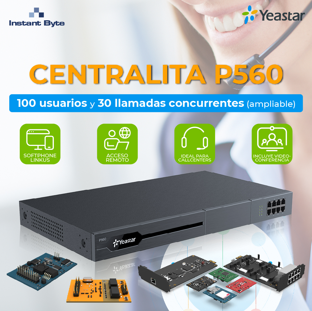 InstantByte's tweet photo. La #centralita P560 de @Yeastar es la solución de #comunicación integral para empresas medianas y grandes. Esta #PBX admite de base hasta 100 usuarios y 30 llamadas concurrentes, ampliables.
🔗 https://t.co/LWWV2UggfQ
📲 comercial@instantbyte.com | 91 084 10 11
#Yeastar #P560 https://t.co/p4xmOEhZbs