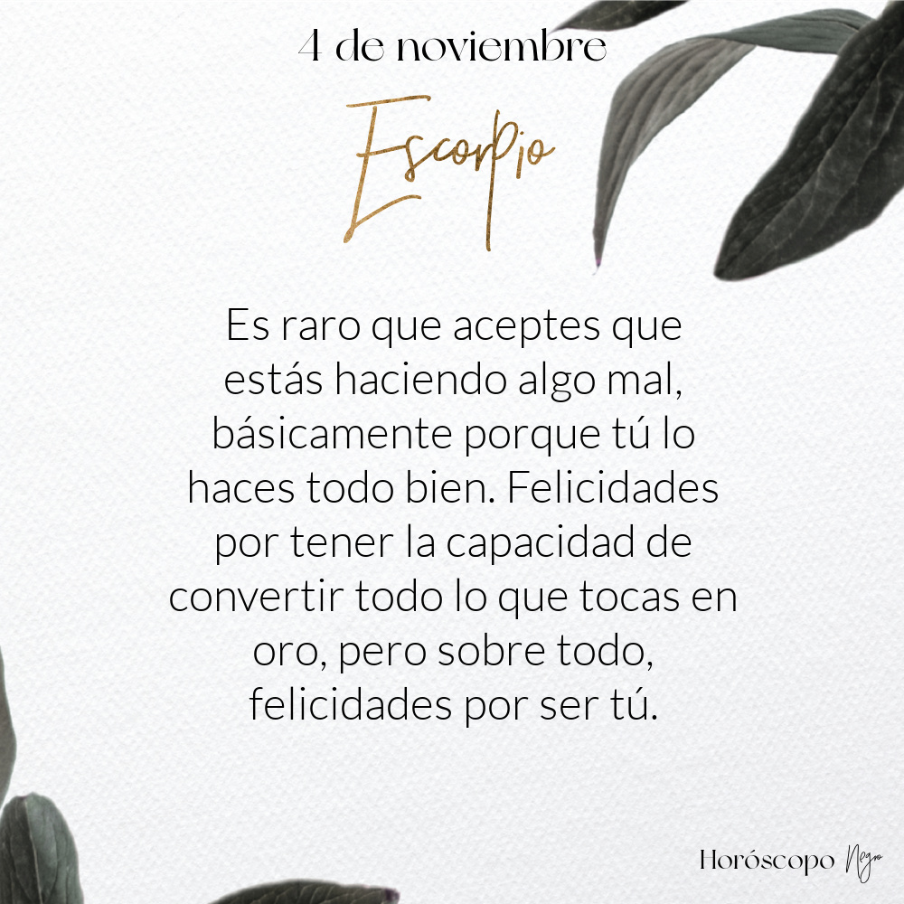 El horóscopo diario del 4 de noviembre para Escorpio 🔮♏ #horoscoponegro #horoscopodiario