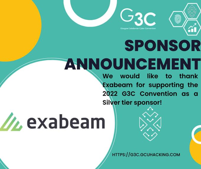 G3CUK's tweet photo. ❗Sponsor Announcement ❗️

@exabeam

We would like the thank Exabeam for their help in making #G3C Possible. https://t.co/EFhgFqHgst