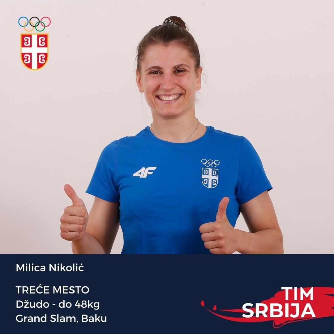 ⚡ DŽUDISTI DOMINIRAJU ⚡

🥉 Milica Nikolić osvojila je BRONZANO odličje na Grand Slam-u u Bakuu!

U meču za treće mesto Milica je zlatnim bodom odnela pobedu nad Mongolkom Baasankhuu Bavuudorj. 

❤️💙🤍 Bravo Mico!!!
#TeamSerbia