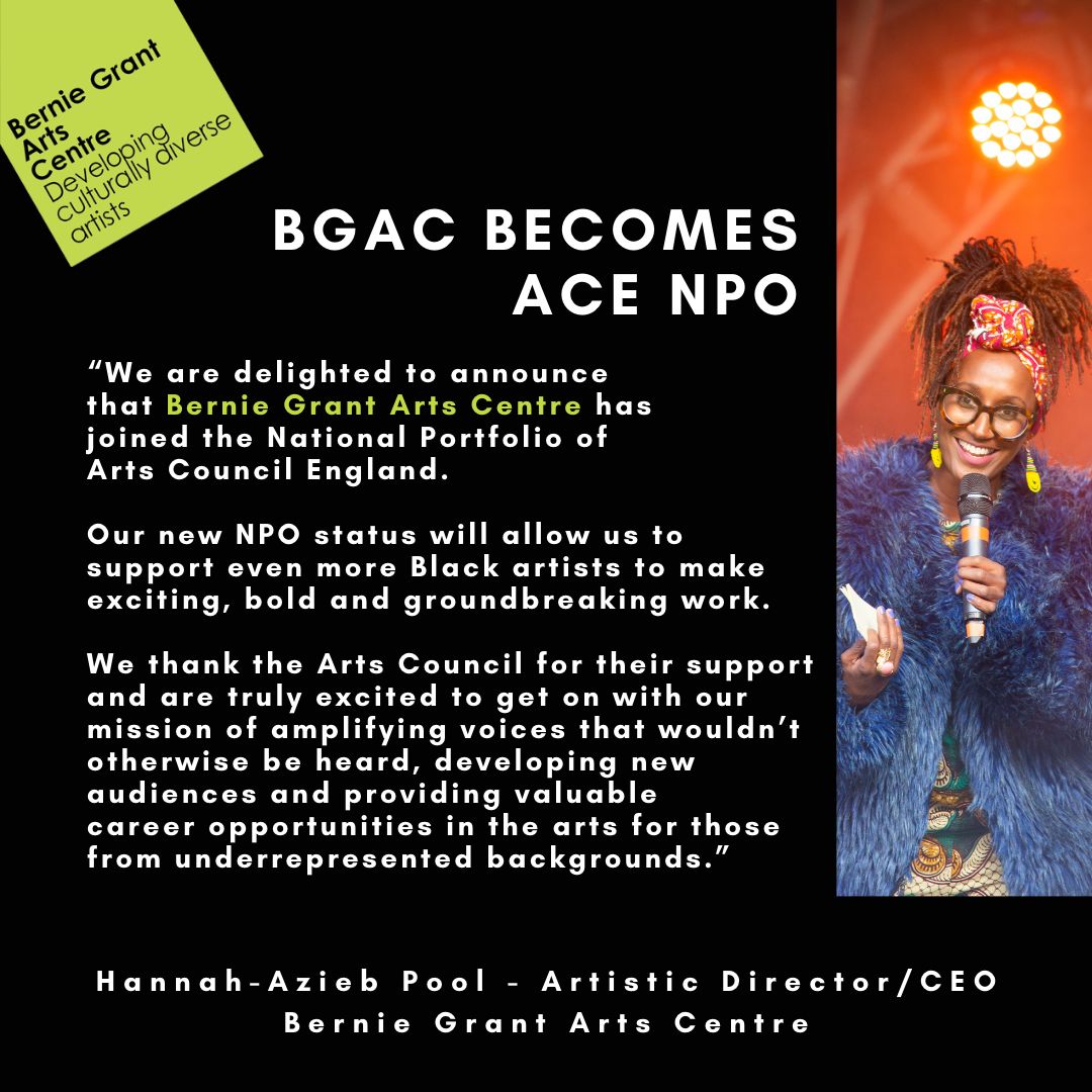 Azieb-Hannah Pool (@hannahpool) on Twitter photo Still processing the news that <a href="/BGArtsCentre/">Bernie Grant Arts Centre</a> has secured #NPO status. Incredibly proud of the team & giving thanks to the community who have supported us on our journey so far. Still processing the news that <a href="/BGArtsCentre/">Bernie Grant Arts Centre</a> has secured #NPO status. Incredibly proud of the team & giving thanks to the community who have supported us on our journey so far.