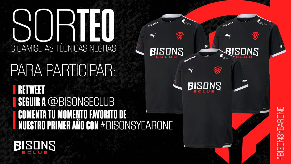 🎁 𝗦𝗢𝗥𝗧𝗘𝗢 🎁

La camiseta oficial de nuestro primer año puede ser tuya. Solo tienes que cumplir lo siguiente:

🦬 Da RT
🦬 Síguenos
🦬 Comenta tu momento favorito de este año con el hashtag #BisonsYearOne

¡Tenéis hasta el lunes 7!

#BeBisons #PlaySmart