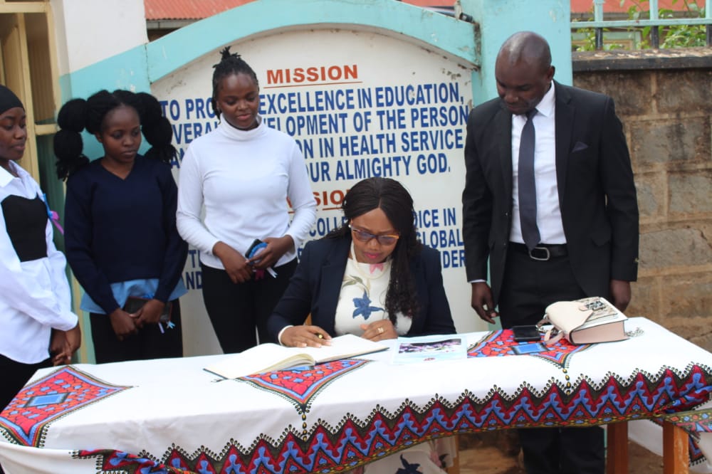 NCKenya's tweet photo. Today, @NCKenya Registrar/CEO @EdnaTallam graced the 34th graduation ceremony of Sister Leonella Consolata Medical College, and was welcomed by His Grace, the Archbishop of Nyeri and the Board Chair of the insitution, Rev. Anthony Muheria https://t.co/8MRvadznHR
