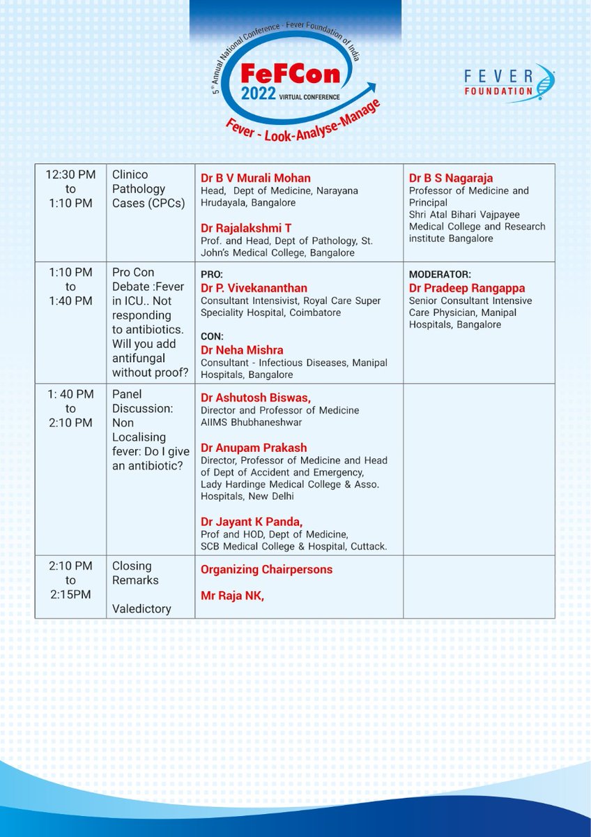 FeverFoundation's tweet image. Be a part of high-level discussions regarding #FeverManagement issues &amp;amp; their solutions with pertinent healthcare experts from all over the world. Which session are you most looking forward to? 

Register here: rxregistrations.com/FEFCON INT2022.

#FeFCon2022
#FeverFoundationOfIndia