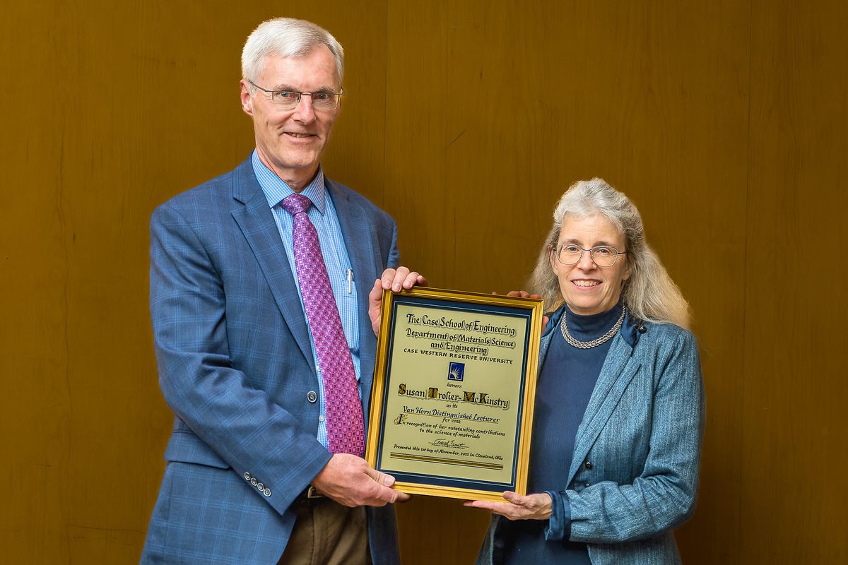 Materials Science & Engineering at CWRU (@materials_cwru) on Twitter photo Thank you to this year's Van Horn speaker, Dr. Susan Trolier-McKinstry of <a href="/PennStateMatSE/">MatSE @ Penn State</a>, for three days of great lectures and meetings! #CWRU Thank you to this year's Van Horn speaker, Dr. Susan Trolier-McKinstry of <a href="/PennStateMatSE/">MatSE @ Penn State</a>, for three days of great lectures and meetings! #CWRU