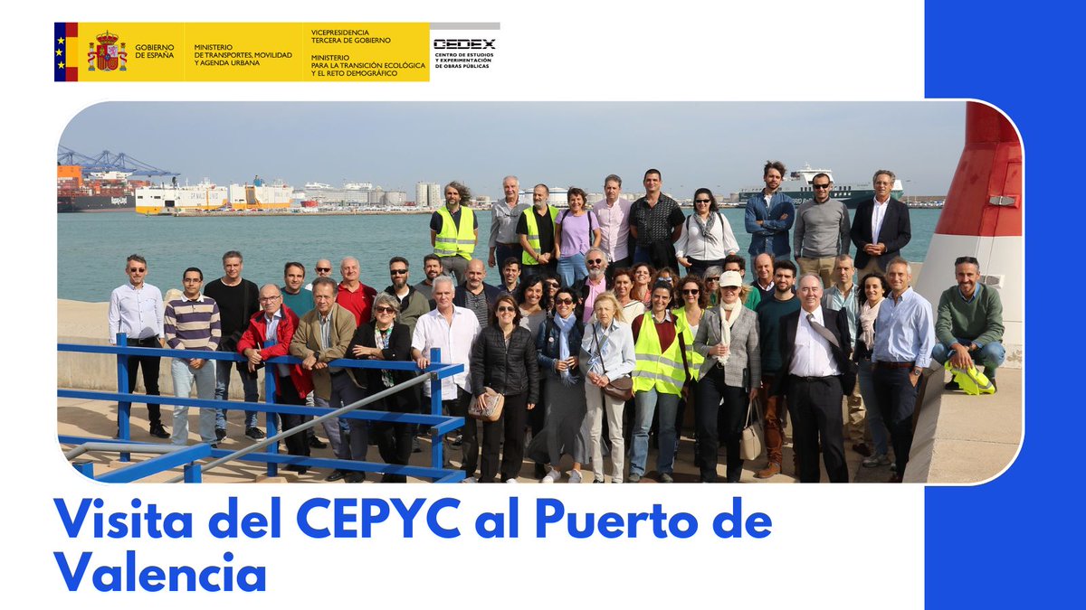 Los trabajadores del #CEPYC_CEDEX, junto con su Director y la Directora del CEDEX,  visitan el Puerto de Valencia <a href="/AutPortValencia/">Valenciaport</a> 🛳️

Te contamos más 😉⬇️