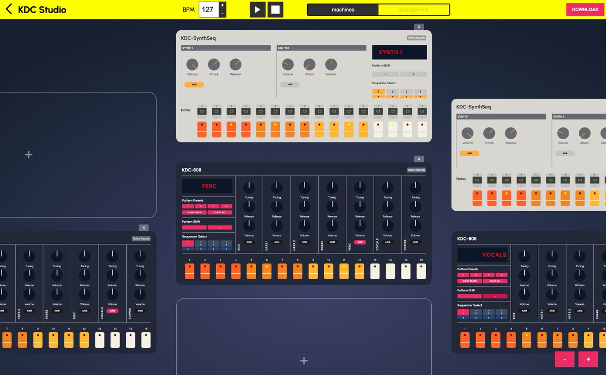 kopenickerdc's tweet photo. KDC STUDIO lets you create beats composed of multiple drum &amp; synth machines based. You can download any creations and also share with others via url
Here are some demo beats:
https://t.co/hHLnZlWD1q
https://t.co/Y9Ip4bC8r2
https://t.co/Ol6nNbqE4T https://t.co/TKFMEqBIeM