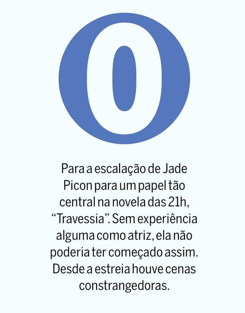 poptime's tweet photo. Jornal “O Globo” dá nota 0 para atuação de Jade Picon como Chiara em “Travessia” e diz que a influencer não tem experiência alguma como atriz, não deveria ter começado com um papel tão importante e que desde a estreia Jade protagonizou cenas constrangedoras na novela. https://t.co/Zg6I7CSuP7