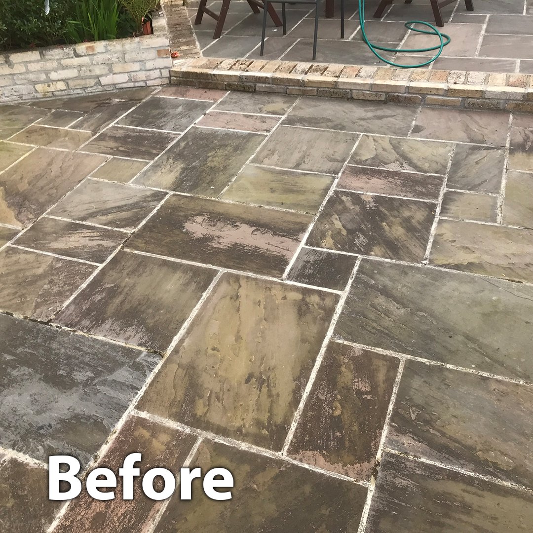 Smartseal's tweet image. A customer sent in these images of their patio; look at the difference our Patio Clean Xtreme made here! 😮
#patioclean #beforeandafter #gardendiy