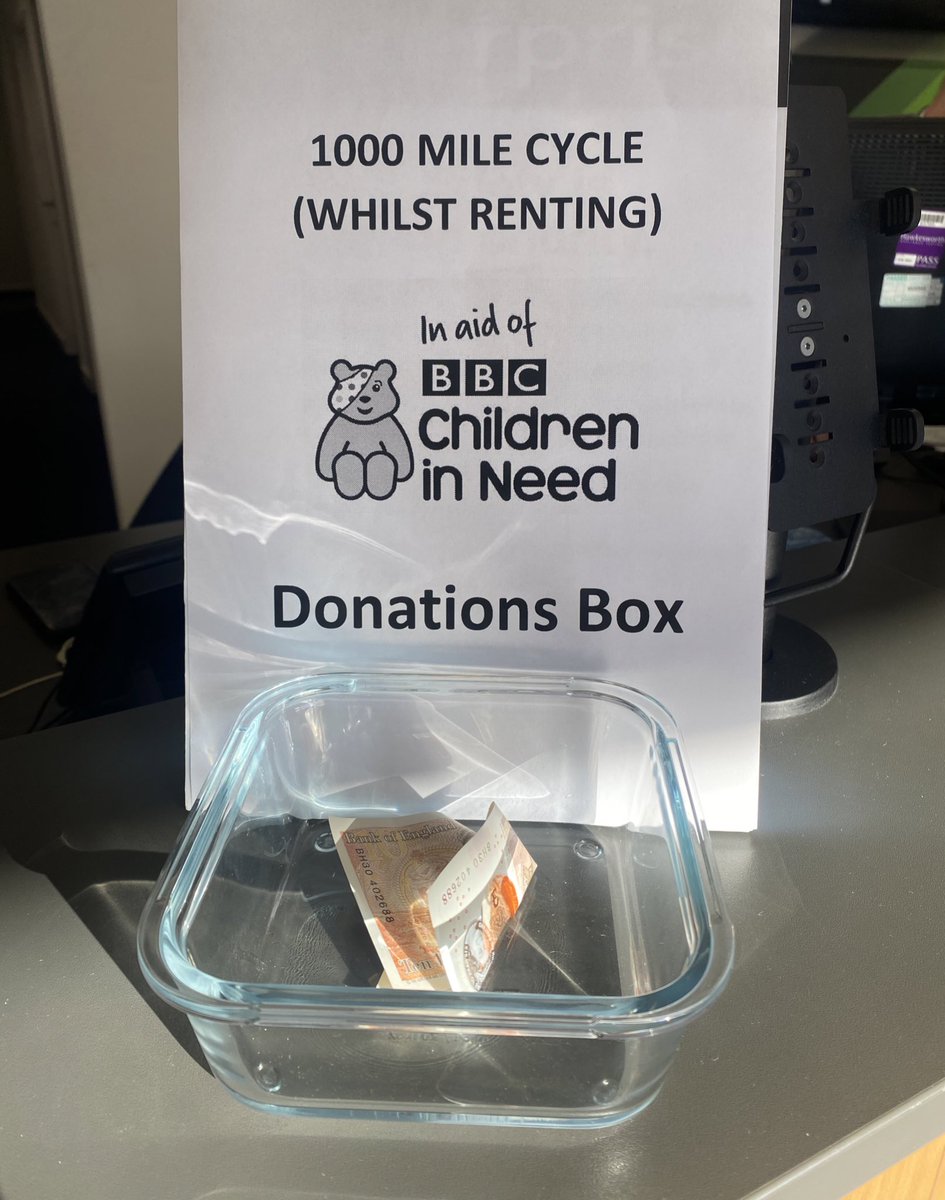 First tenner in the pot! Team U835 will be putting their cycling shorts on behind the desk and will be covering 1000 miles over the next week. Link to donate: enterpriseteampudsey.co.uk/page/1000-mile…