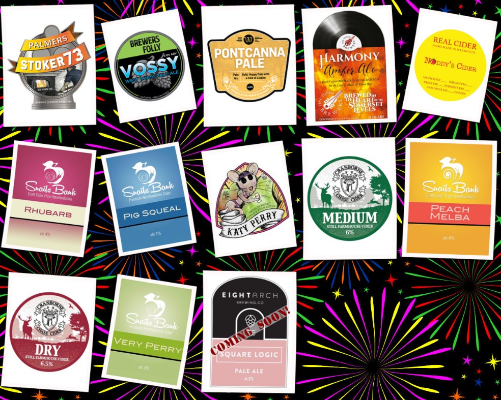 Here are your ales and ciders for this firework weekend.
Don't forget we are closed Sunday and Monday - also Tuesday 8th for some minor building work.
The Square Logic should be on imminently, follow us on <a href="/RealAleFinder/">Real Ale Finder App</a>  for notifications when new ales are available.