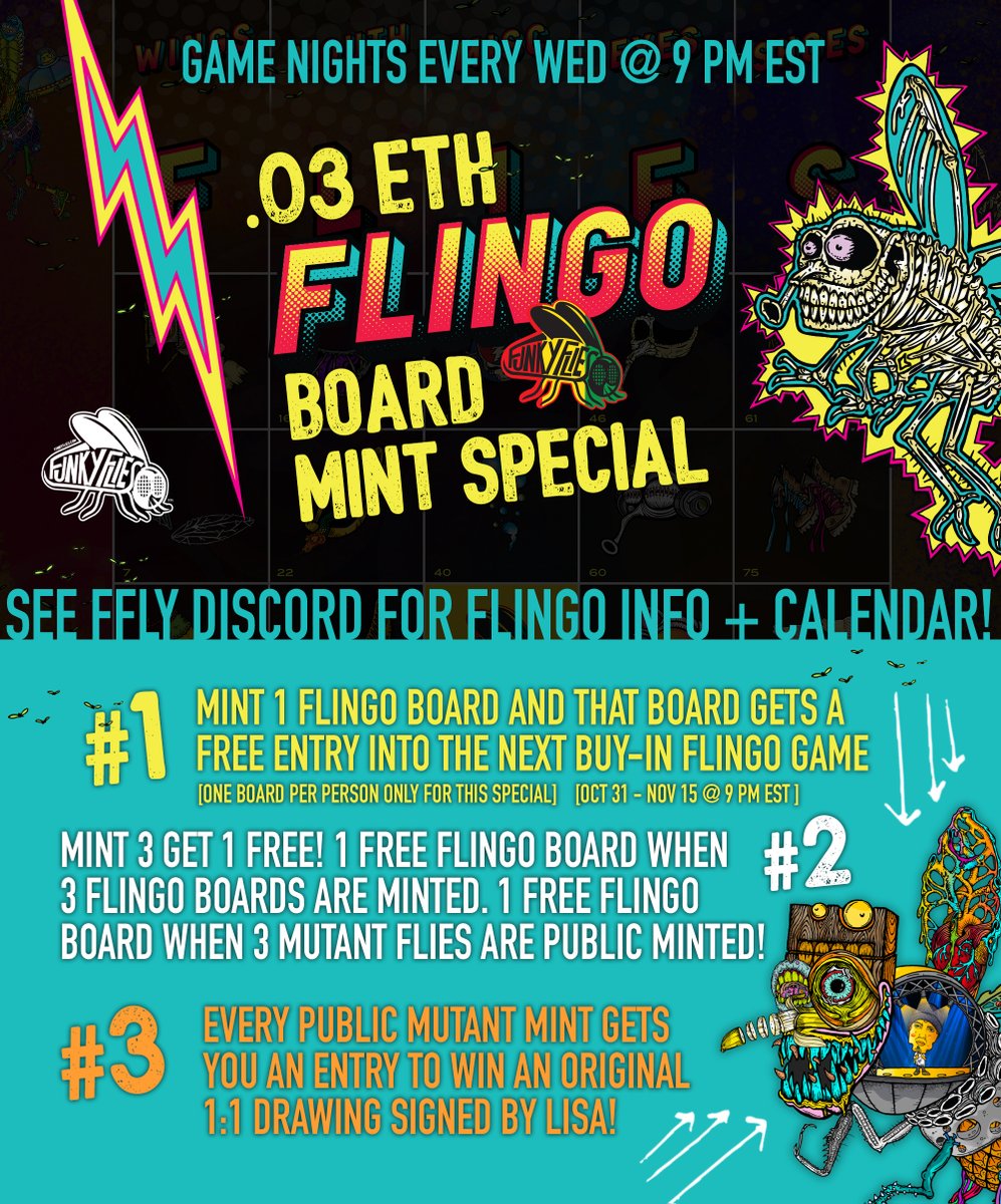 funky_flies's tweet photo. GM #NFTCommuinity and #fly #fam βοΈβοΈ and happy FLYDAY! We want to give awayπ° a #funkyfly #NFT today! We will do a #twitter picker later tonite on this tweet. No #DNA or #tags needed. Just join our discord + the swarm! Plenty going on here! How about that other project?β‘οΈπͺ° https://t.co/2SKkZIhhcu