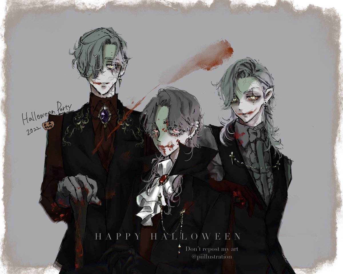 piillustration's tweet photo. vampireのGothic調が本当に大好き⚜️
無表情から湧き出る狂気など。
陽の光とは無縁で、血の気の引いた顔色が好き。

※捏造 https://t.co/JTybb1bYIa